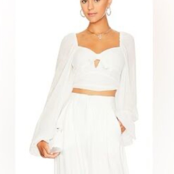 For Love And Lemons Tops - NWT For Love and Lemons Crop Top Tie Front White Small
